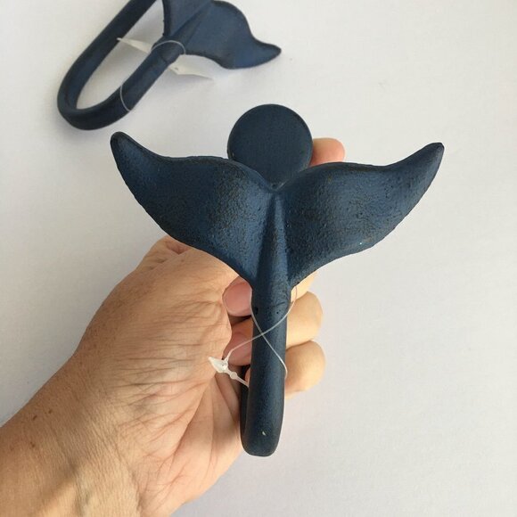 NEW Set of Two Blue Whale Tail Wall Hooks - Picture 3 of 6